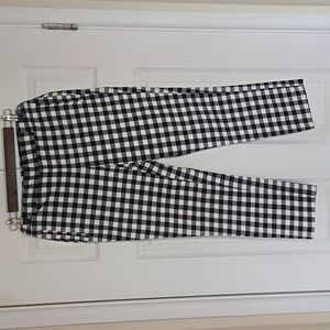 Joe Fresh Black White Gingham Ankle Pants XS Pull-On Business Casual